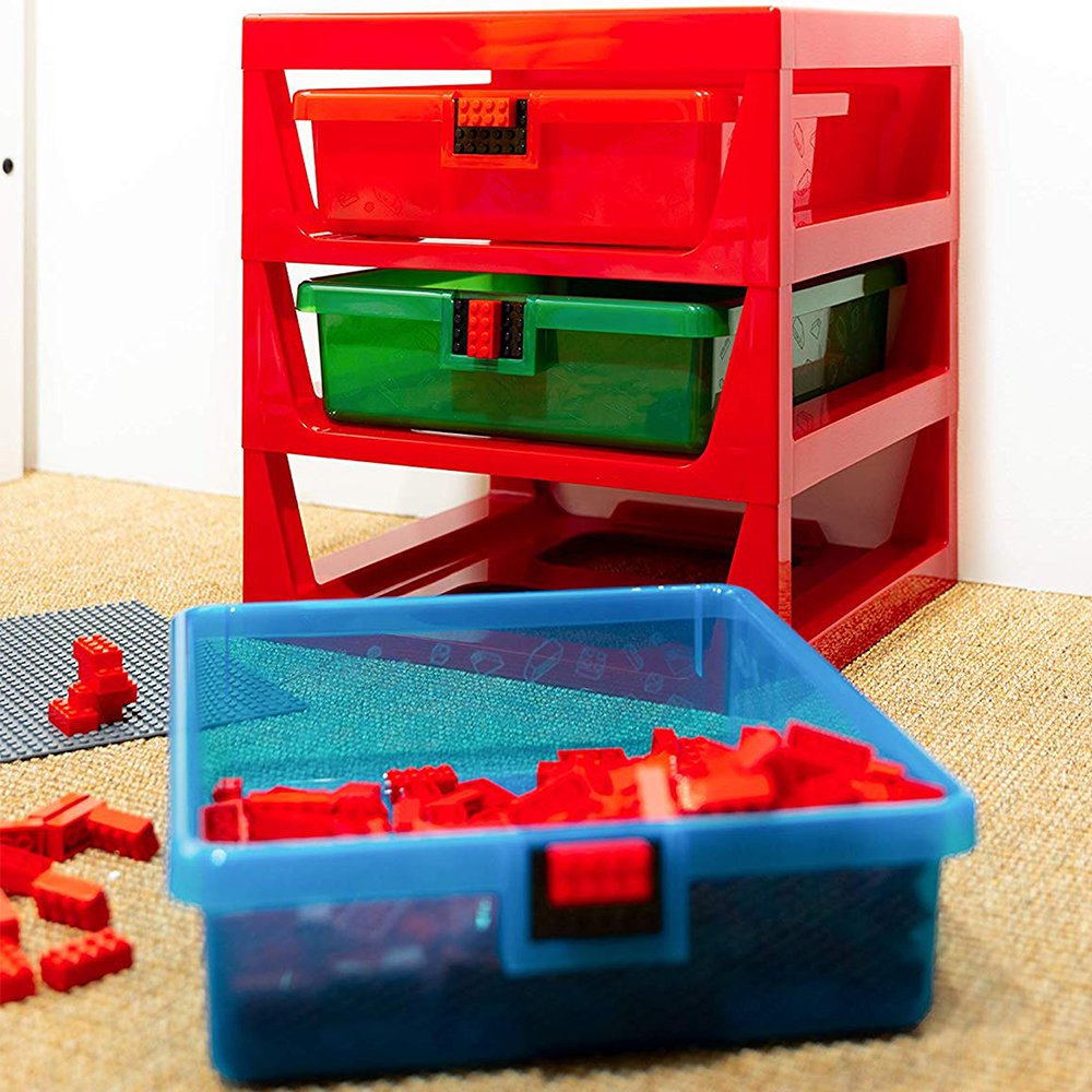 LEGO 3 Drawer Storage Rack System Red Peter's of Kensington