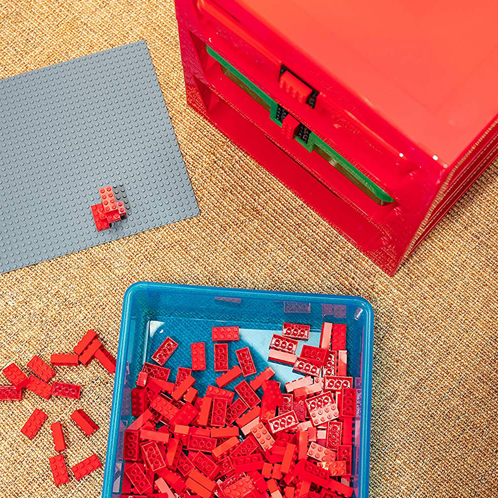 LEGO - 3 Drawer Storage Rack System Red | Peter's of Kensington