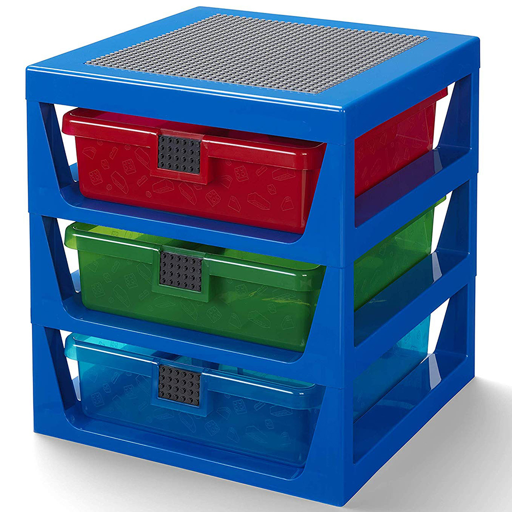 LEGO 3 Drawer Storage Rack System Blue Peter's of Kensington