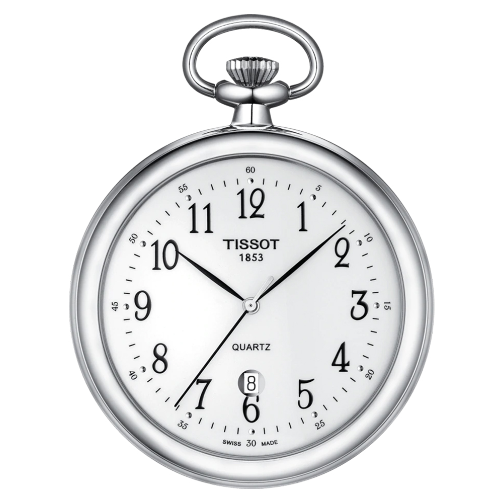 Tissot Lepine Pocket Watch Brass w/Chrome Whiite Dial Peter's of