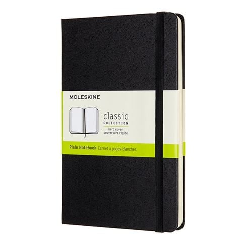 Moleskine Classic Hard Cover Plain Notebook Medium Black - Peter's of Kensington