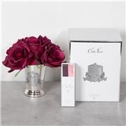 Cote Noire - Vase Goblet Seven Roses Carmine Red w/White Box