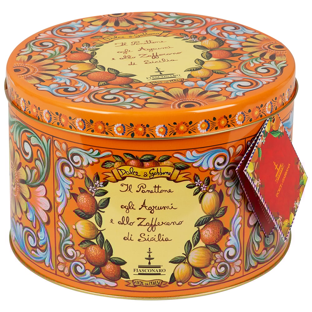 Dolce Gabbana Citrus Saffron Panettone Orange Tin 1kg