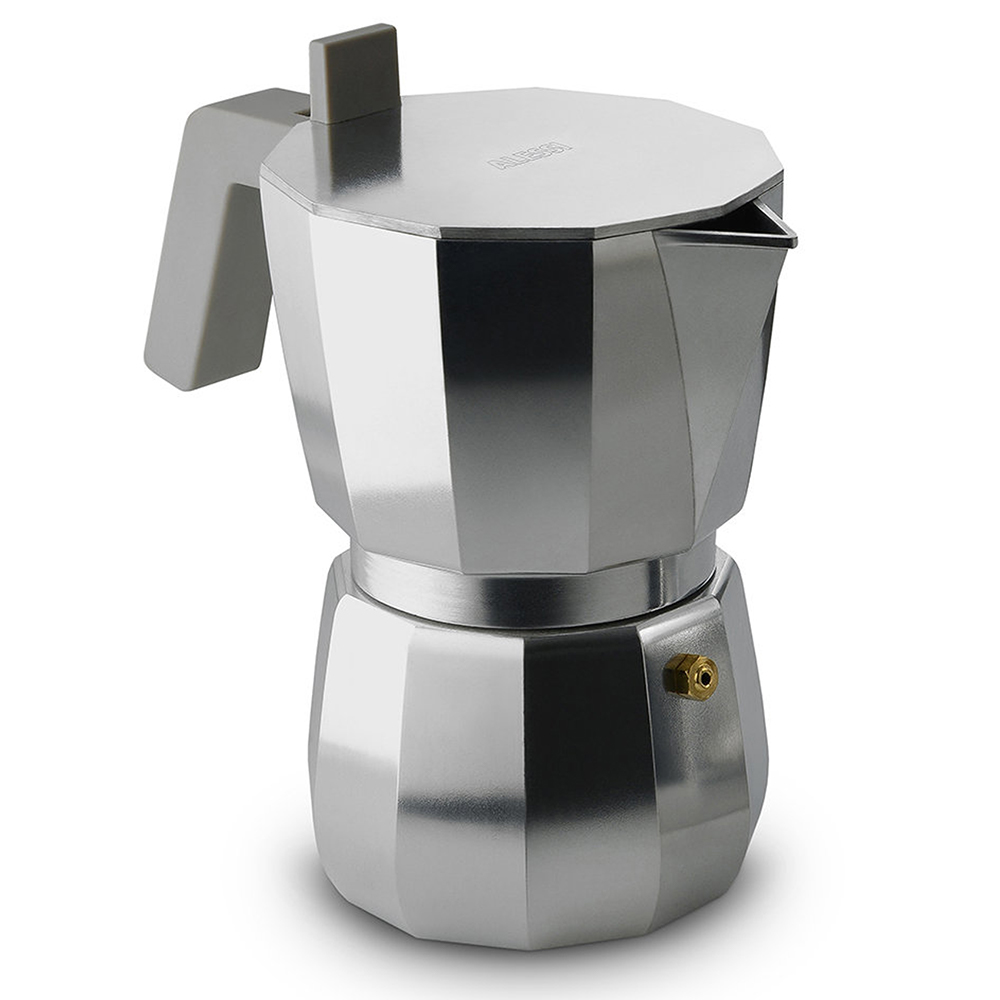 Alessi Moka Espresso Metallic Grey 6 Cups Peter's of Kensington