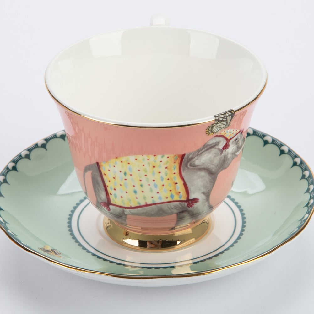 Yvonne Ellen Tea Time Elephant Teacup and Saucer Set 2pce Peter's