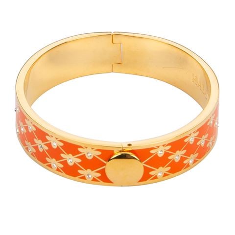 Halcyon Days - Bee Sparkle Trellis Bangle Orange & Gold
