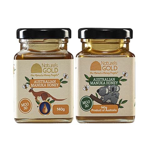 Nature's Gold Manuka Honey MGO 30 Set Koala & Kangaroo 140g 2pce - Peter's of Kensington