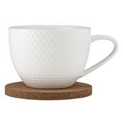 Ladelle - Abode Textured Mug & Coaster White Set 2pce