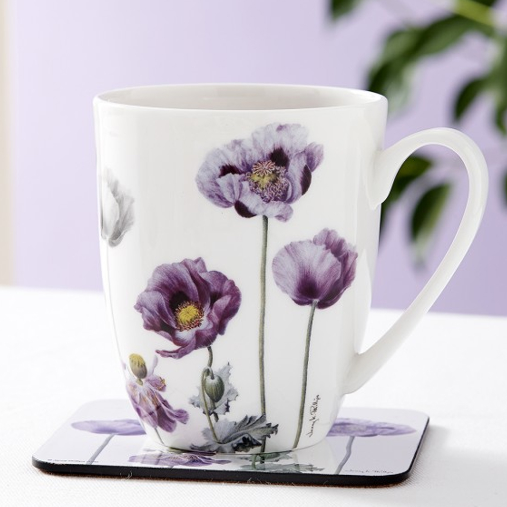 Ashdene Purple Poppies Collection Coaster Set 4pce Peter's of