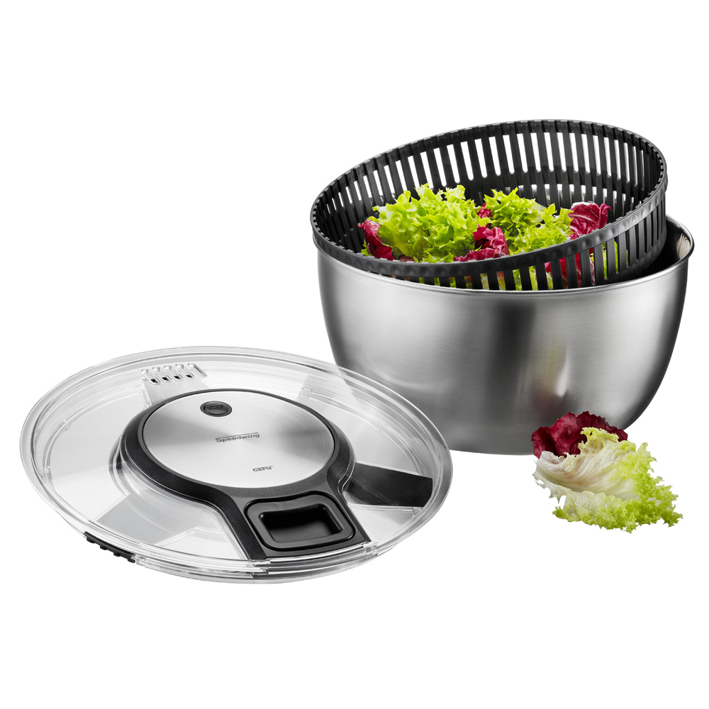 Gefu Speedwing Stainless Steel Salad Spinner 5L Peter's of Kensington