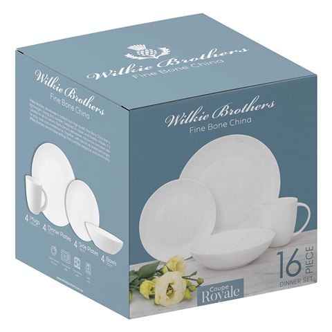 Wilkie Bros - Coupe Royale White Dinner Set 16pce