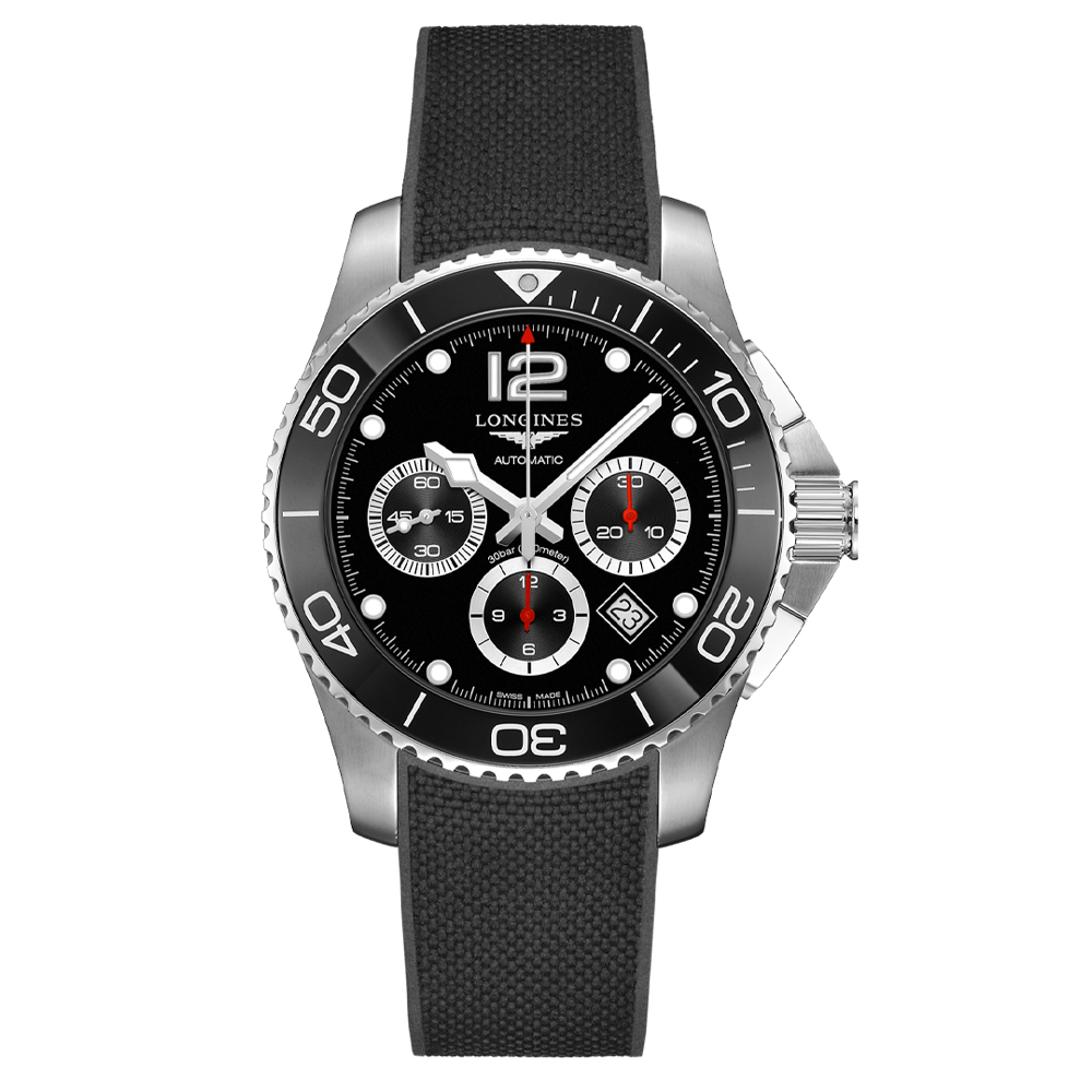 Longines - HydroConquest Black Dial Chron. Watch 43mm | Peter's of ...