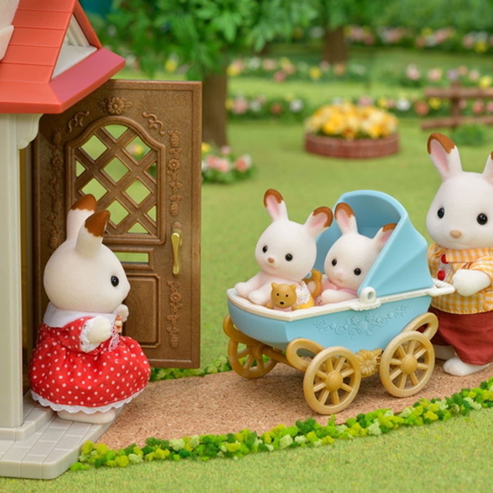 sylvanian families twin pram