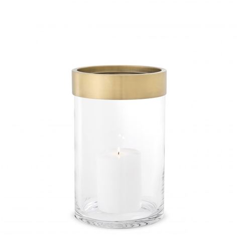 Vandenberg Vertex Hurricane Candle Holder Small Brass - Peter's of Kensington