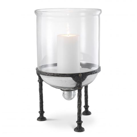 Vandenberg Grace Hurricane Candle Holder Gunmetal Finish - Peter's of Kensington