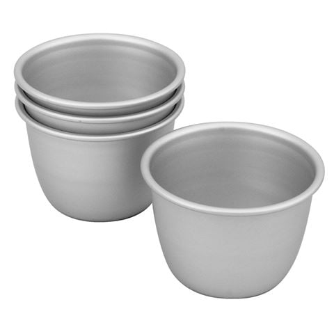 Bakemaster - Anodised Pudding Pan Silver 240ml Set 4pce