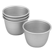 Bakemaster - Silver Anodised Pudding Pan Set 240ml 4pce
