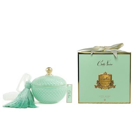 Cote Noire - Art Deco Limited Edition Round Blue Candle 300g