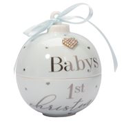 Gibson Baby - Babys 1st Christmas Bauble Trinket Blue