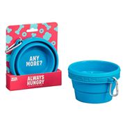 Wild & Woofy - Always Hungry Collapsible Travel Bowl Blue