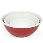 Falcon - Enamel Mixing Bowl Set Deluxe Red/White 3pce