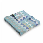 DLUX Baby - Archie Triangle Knitted Stroller Blanket Blue