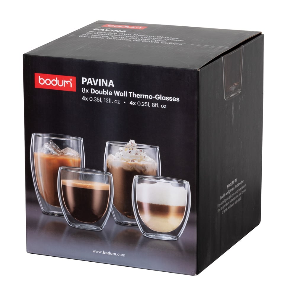 Bodum Pavina Double Wall Thermo Glasses Set of 8 