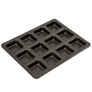 Bakemaster - Individual Square Pan w/12 Cups 34x26cm