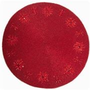 Luxe by Peter's - Beaded Floral Placemat Red 38cm
