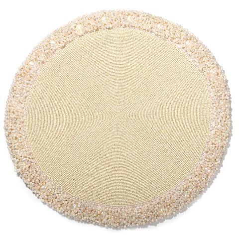 Luxe By Peter's - Placemat Beaded Edge Ivory