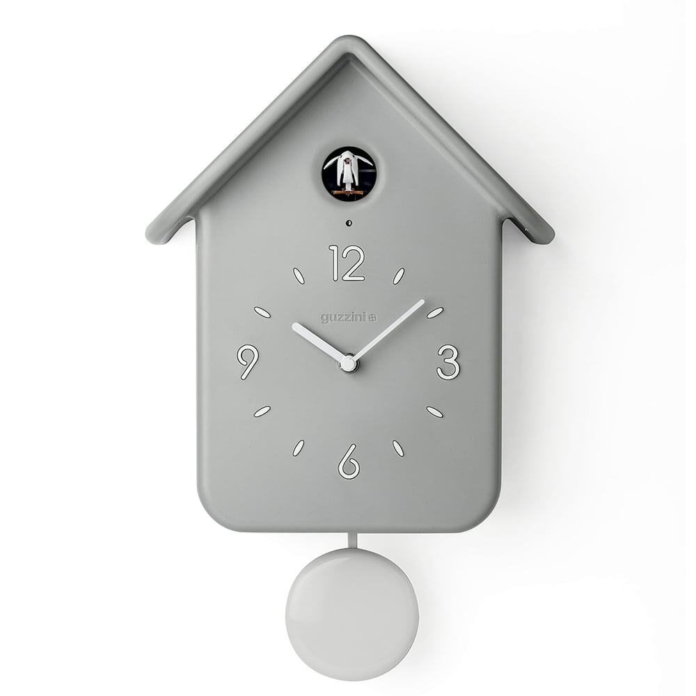 Guzzini QQ Cuckoo Clock with Pendulum Grey Peter's of Kensington