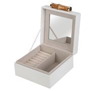 Grace - Jewellery Box with Bamboo Handle Small White