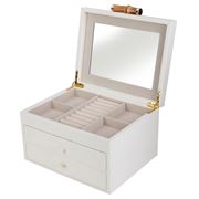 Grace - Jewellery Box with Bamboo Handle Medium White
