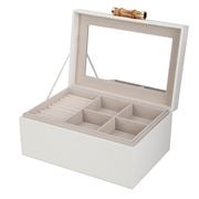 Grace - Jewellery Box with Bamboo Handle Large White