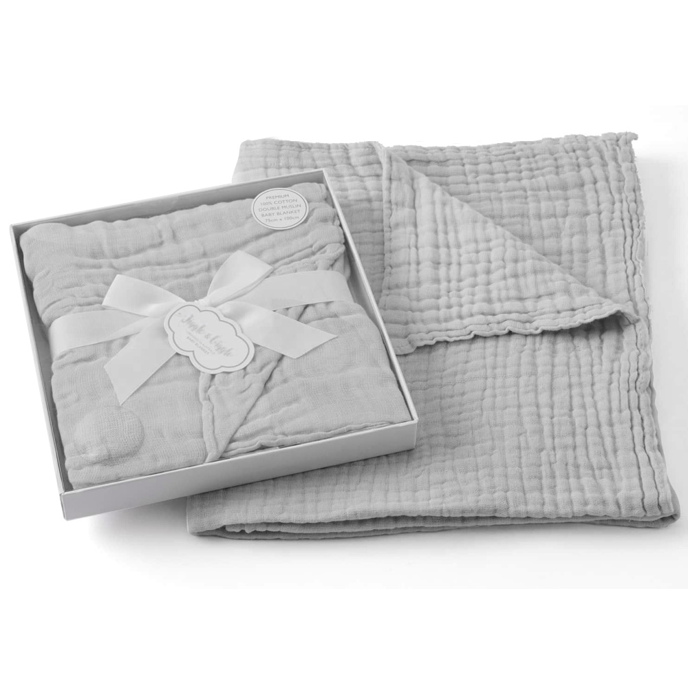 grey muslin blanket
