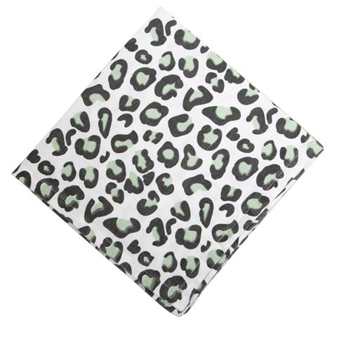 Peter's Ocelot Napkin White & Green 45x45cm Set 6pce - Peter's of Kensington