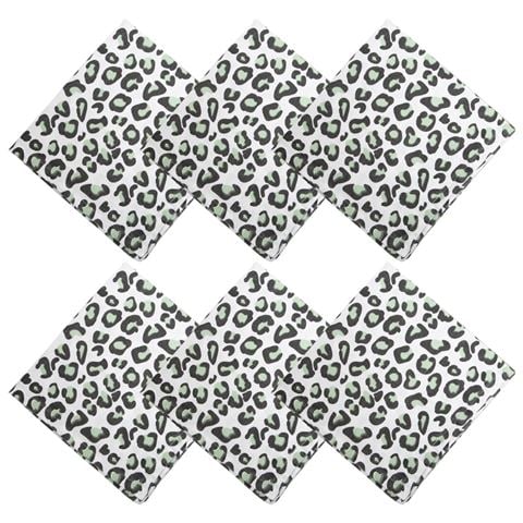 Peter's Ocelot Napkin White & Green 45x45cm Set 6pce - Peter's of Kensington