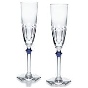 Baccarat - Harcourt Eve Flute Clear and Blue Set 2pce