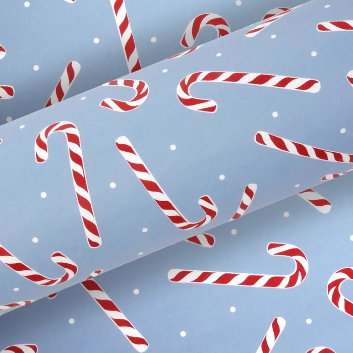 Vandoros Candy Cane Blue Wrapping Paper 76cmx2.5m Peter's of Kensington