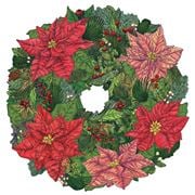Hester & Cook - Die-Cut Placemats Poinsettia Wreath