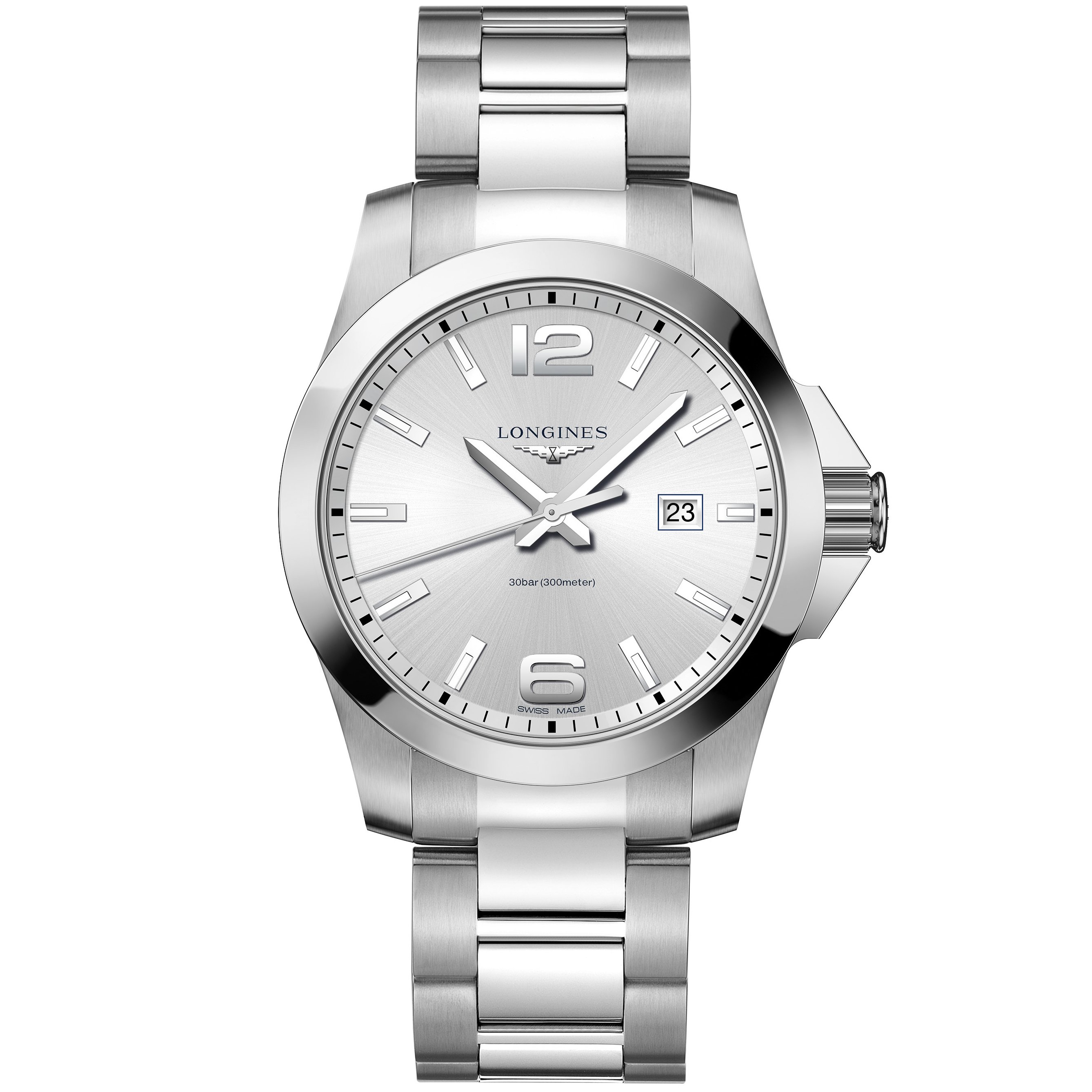 Longines - Conquest Silver Dial Stainless Steel Watch 43mm | Peter's of ...