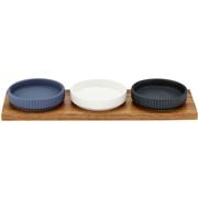 Ladelle - Linear Ribbed Bowl & Tray Small Set 4pce