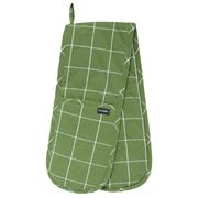 Ladelle - Eco Check Double Oven Mitt Green