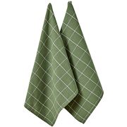Ladelle - Eco Check Kitchen Towel Green Set 2pce