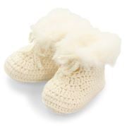 DLUX Baby - Pookie Cotton & Polyester Faux Fur Bootees Ivory