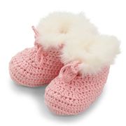 DLUX Baby - Pookie Cotton & Polyester Faux Fur Bootees Pink