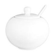 Wilkie Brothers - Round Sugar Bowl with Spoon Super White