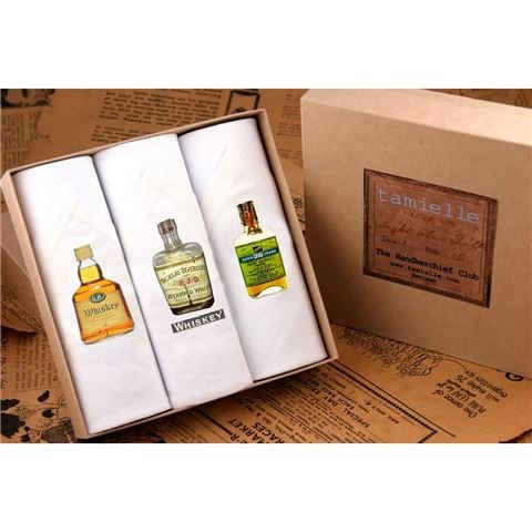 Tamielle - Whiskey Bottle Handkerchief Set 3pce