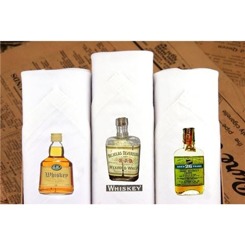 Tamielle - Whiskey Bottle Handkerchief Set 3pce