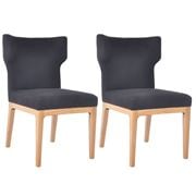 Cafe Lighting - Ashton Natural Dining Chair Bk/Linen Set 2pc